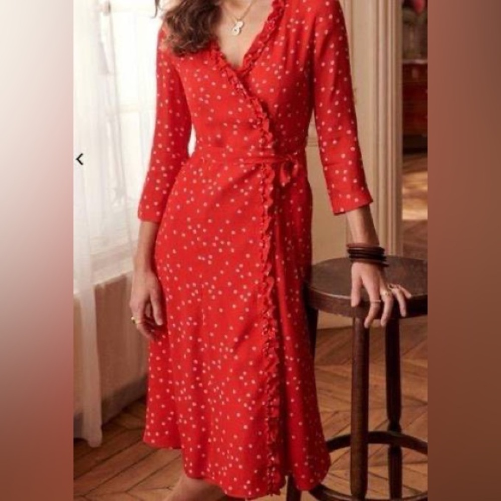 Sezane Betty Daisy Print Wrap Dress